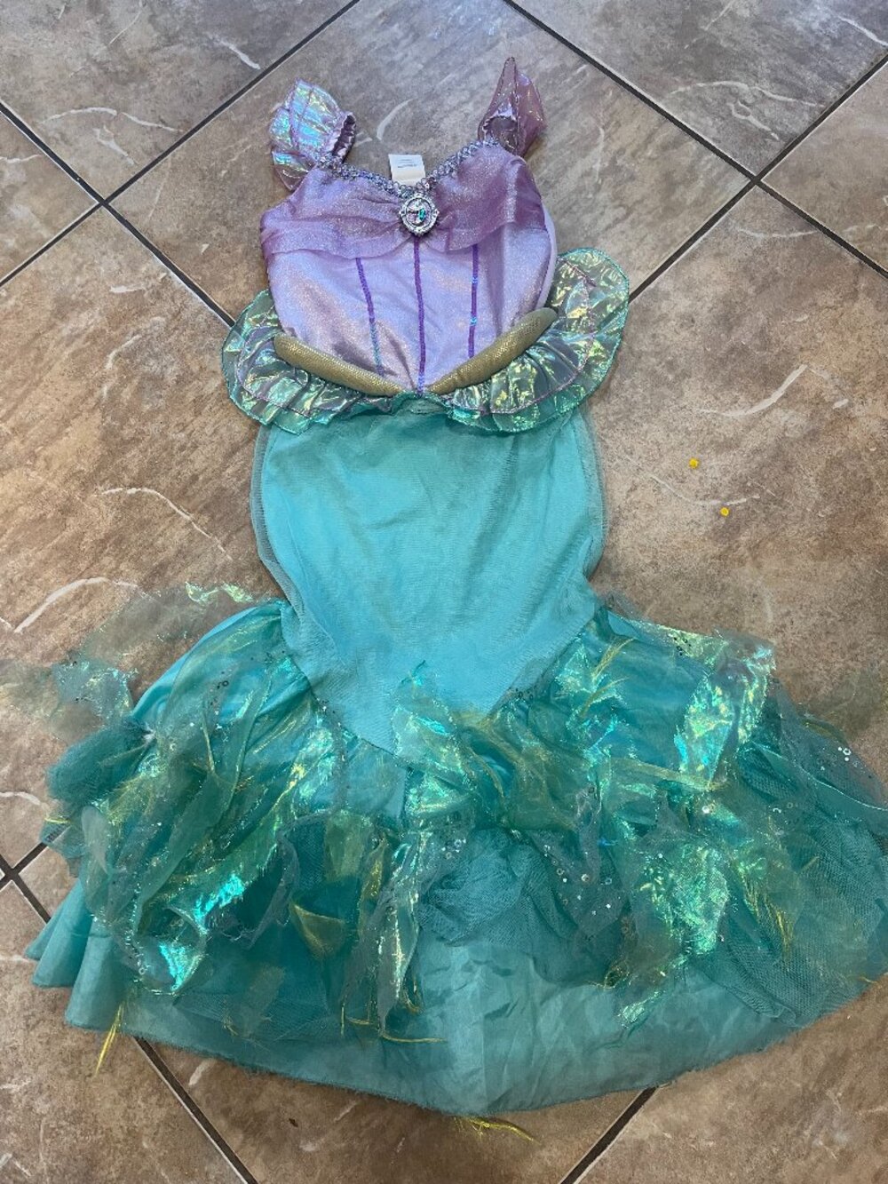 Disney Store Ariel Little Mermaid Deluxe Iridescent Costume Dress 5/6